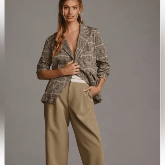 Maeve by Anthropologie Women’s Collegiate Plaid Knit Blazer Jacket Sz XS * R9 - Picture 1 of 6